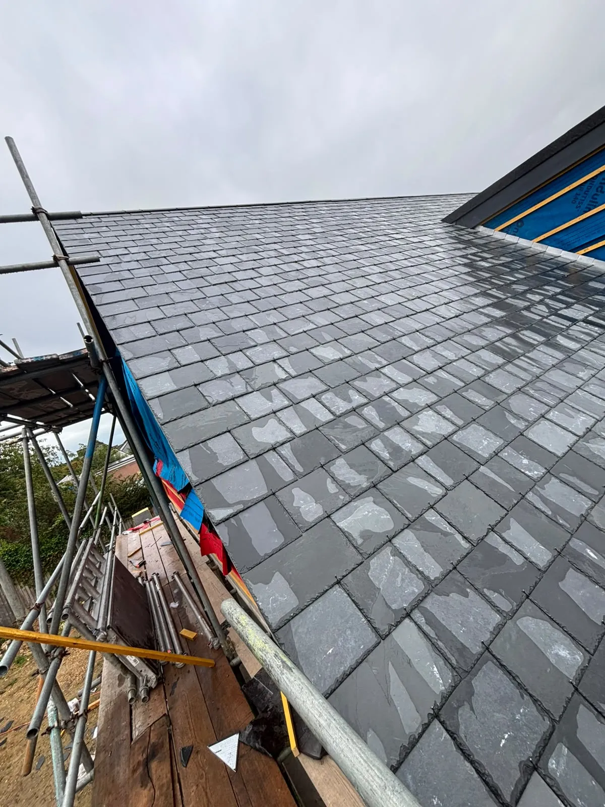 Close-up of new natural slates