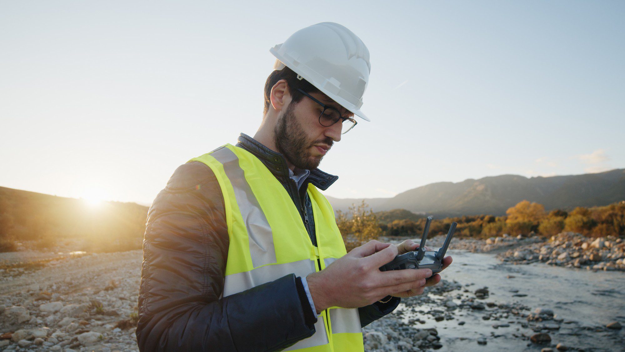 Geologist With Drone Checks The Territory 2022 01 14 00 16 39 Utc