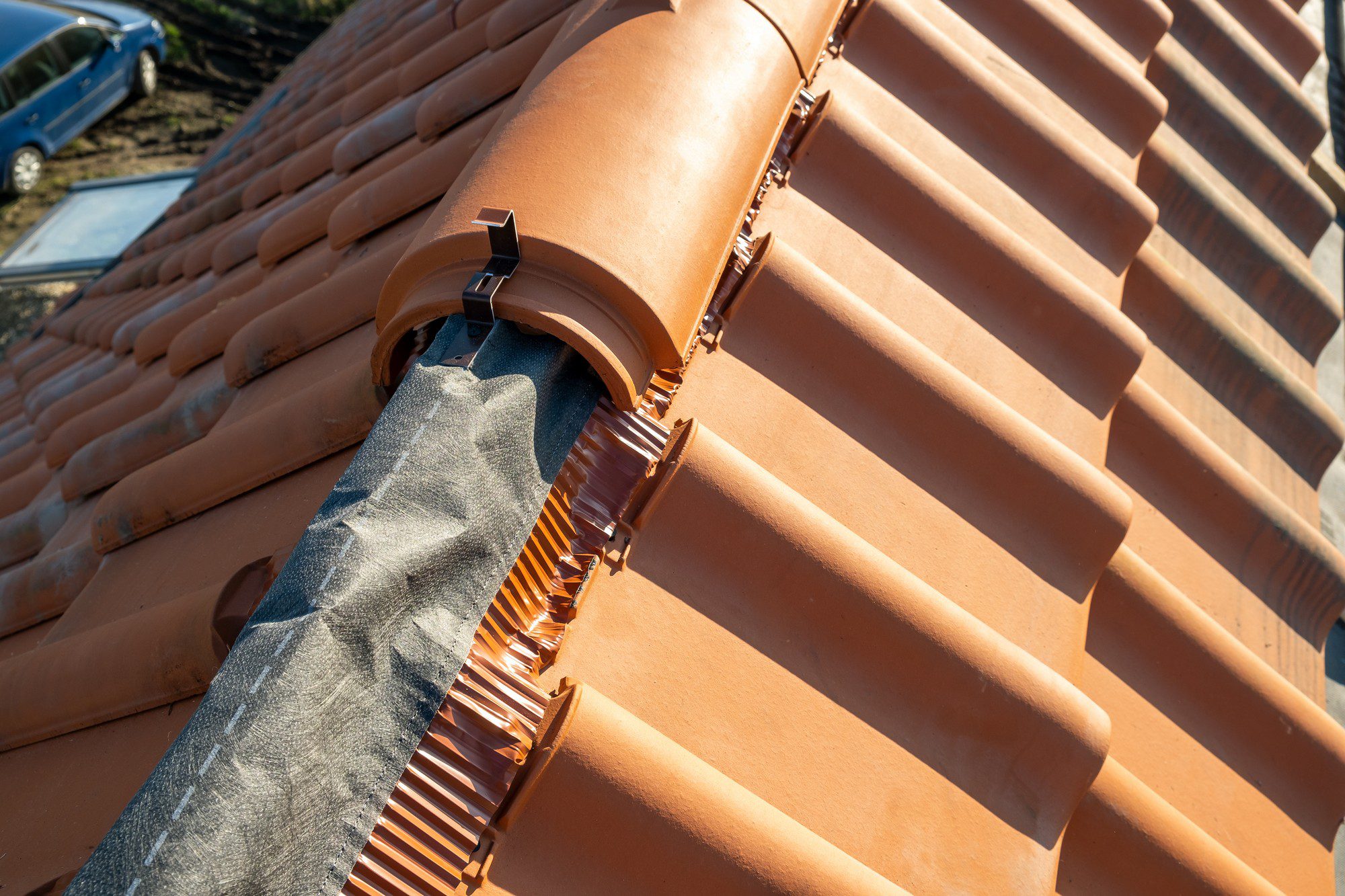 Closeup Of Yellow Ceramic Roofing Ridge Tiles On T 2022 01 11 04 14 35 Utc